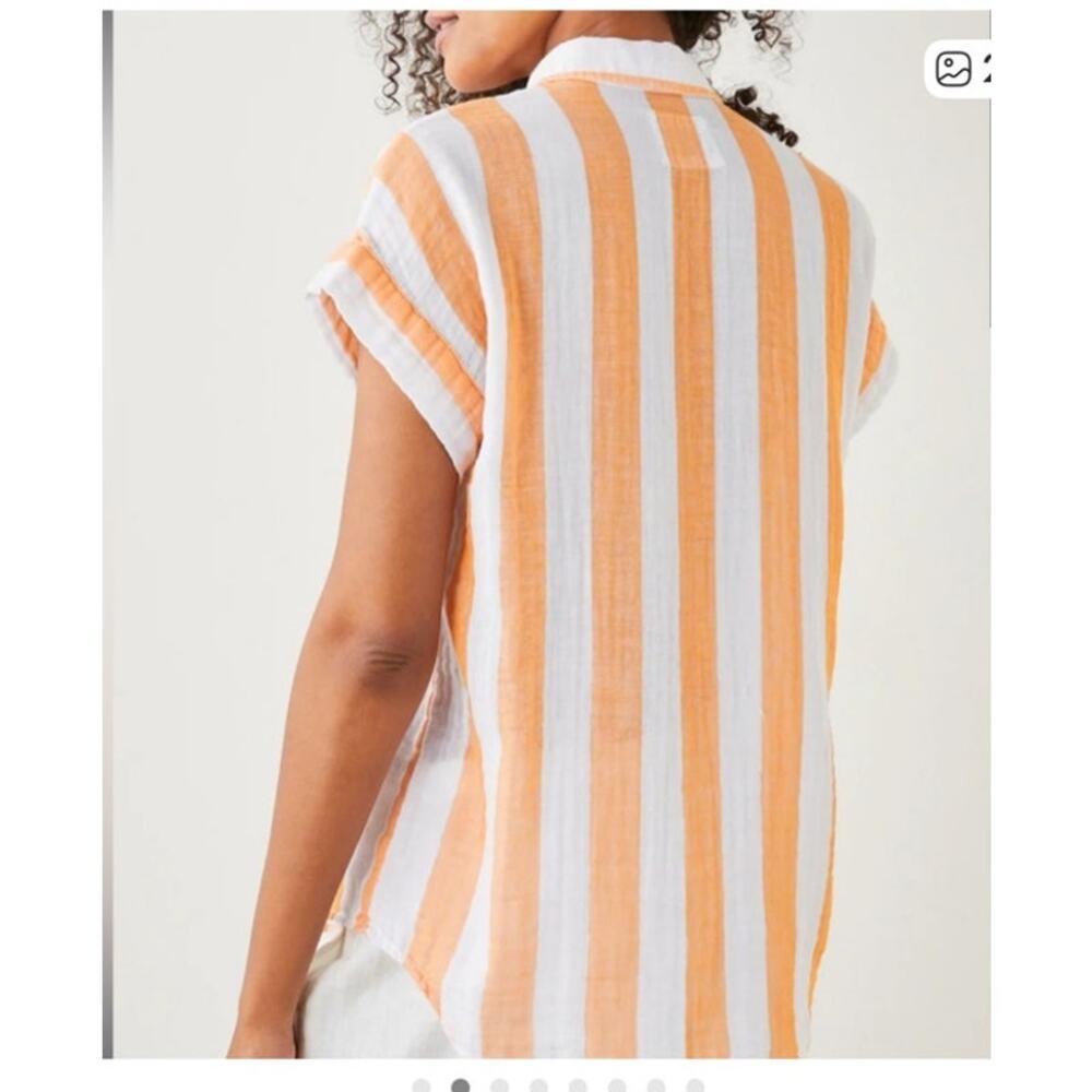 NWOT: Rails Jamie Ortanga Stripe Organic Cotton Shirt - Picture 2 of 11